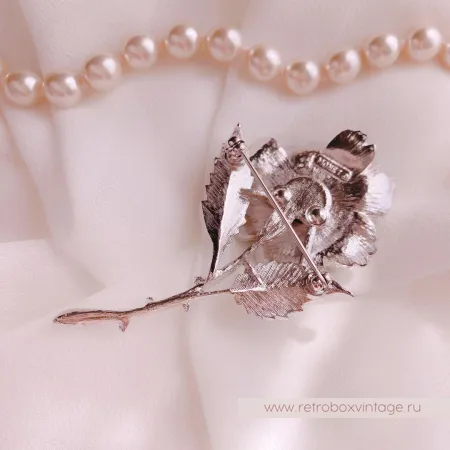 MONET Брошь «Серебристая роза»