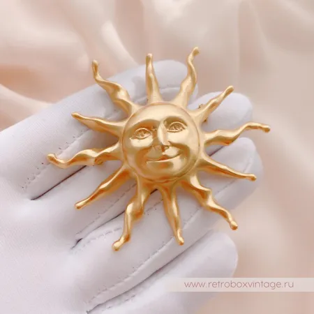 ANNE KLEIN Брошь «Золотое солнце»