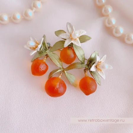 MICHAEL MICHAUD Брошь «Апельсины и цветы»