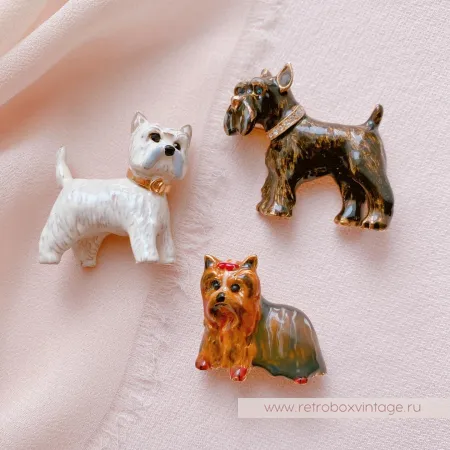 ERWIN PEARL Брошь «Собака шотландский терьер»