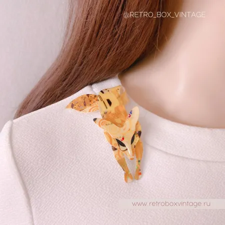 LEA STEIN Брошь «Лиса в стиле климта 2»