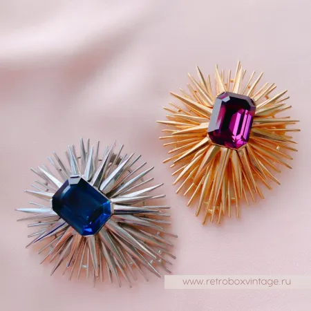 TRIFARI Брошь «Лучистая звезда: аметист в золоте»