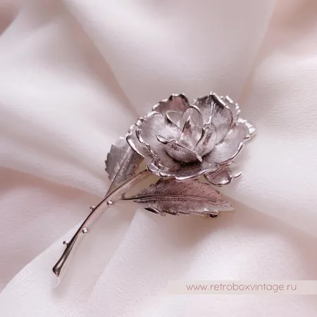 MONET Брошь «Серебристая роза»