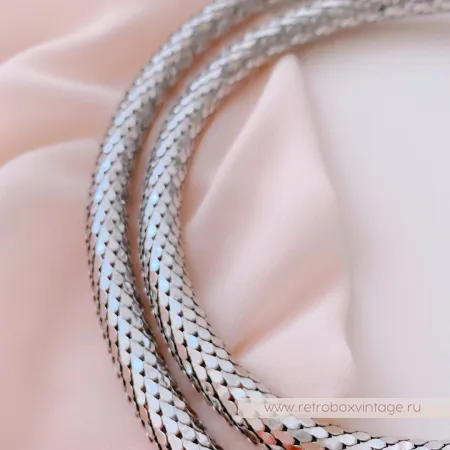 WHITING AND DAVIS Ожерелье-пояс «Серебристая змейка»