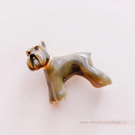 ERWIN PEARL Брошь «Собака шнауцер»