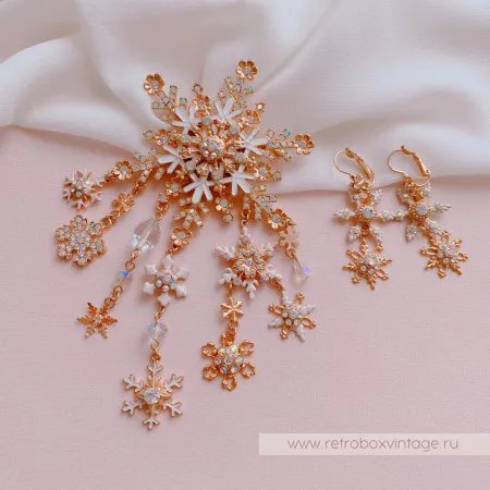 KIRKS FOLLY Брошь и серьги «Метелица»