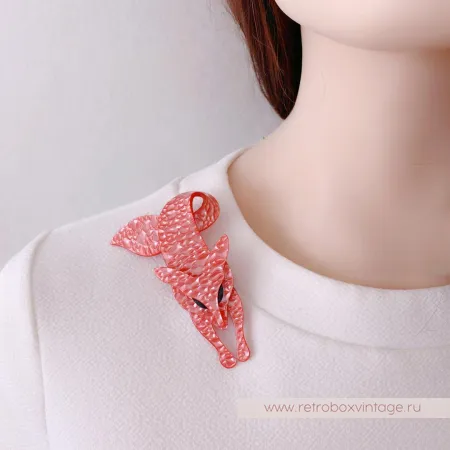 LEE STEIN Брошь «Розовая лиса»