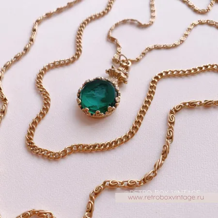 GOLDETTE Ожерелье «Афродита: изумрудная инталия»