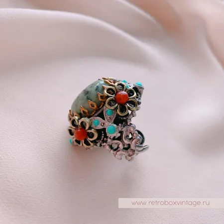 SWEET ROMANCE Кольцо «Мохаве с натуральной бирюзой»