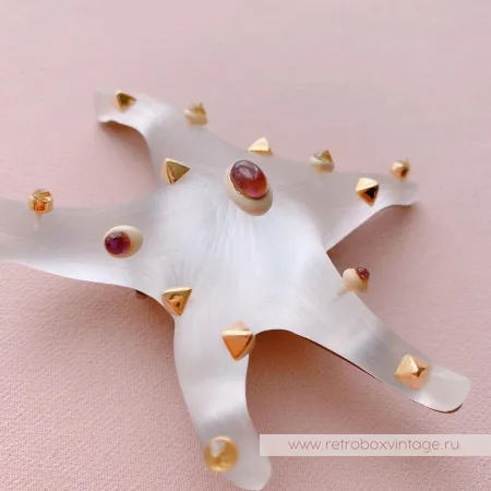 ALEXIS BITTAR Брошь «Морская звезда: белая»