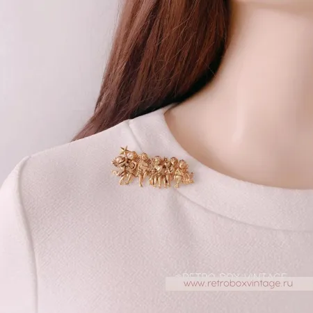 EDGAR BEREBI Брошь «Ангелы любви: золото»