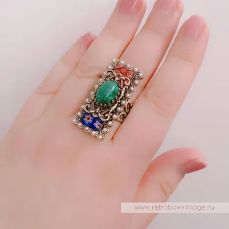 SWEET ROMANCE Кольцо «Цветущий луг: красные»