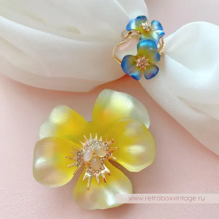 ALEXIS BITTAR Кольцо «Фиолетовые фиалки - анютины глазки»