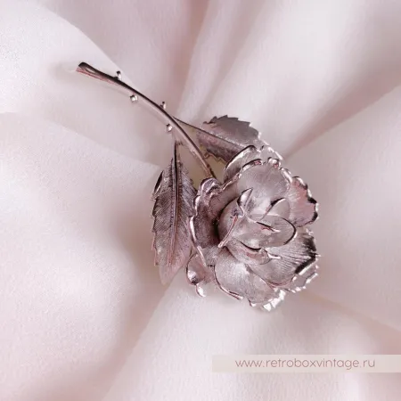 MONET Брошь «Серебристая роза»