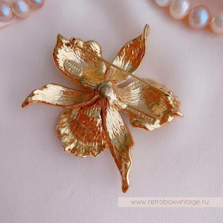 CAROLEE Брошь «Золотая орхидея»