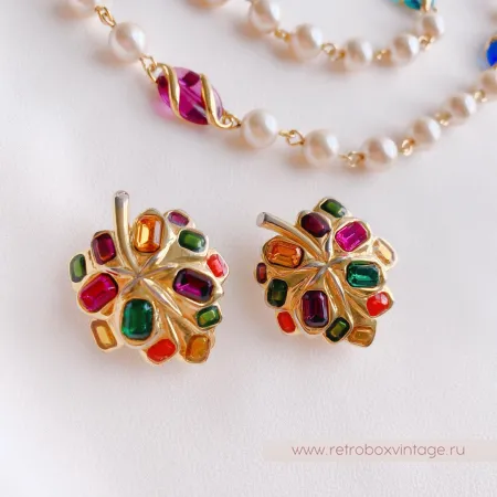 JOAN RIVERS Клипсы «Цветные листочки»