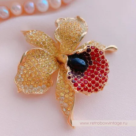 CAROLEE Брошь «Золотая орхидея»