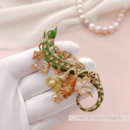 KIRKS FOLLY Брошь «Ящерка - хозяйка медной горы»