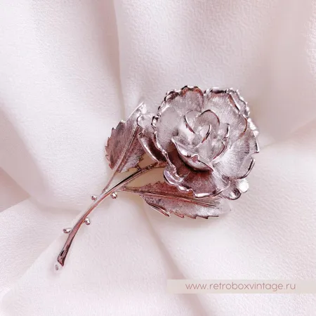 MONET Брошь «Серебристая роза»