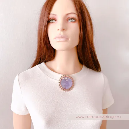 KIRKS FOLLY Брошь-кулон «Лавандовая императрица-луна»