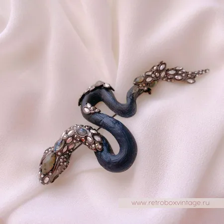 ALEXIS BITTAR Брошь «Имперская черная змея»
