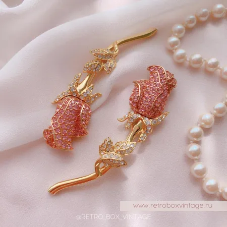 NOLAN MILLER Брошь «Нежная кристальная роза»