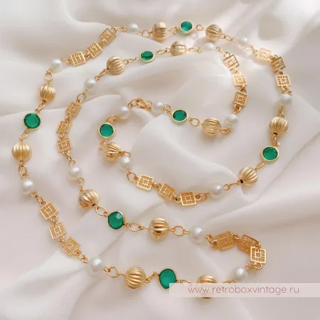 Нить безелей с жемчугом «Изумрундия» NO NAME 