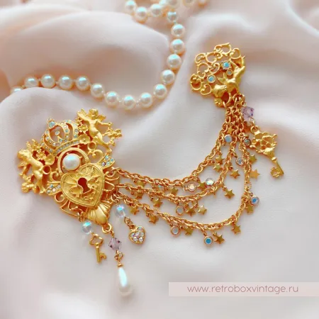 KIRKS FOLLY Брошь-шатлен «Ключи к сердцу»