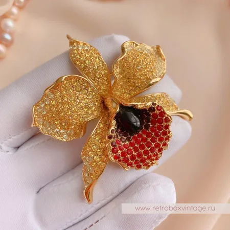 CAROLEE Брошь «Золотая орхидея»