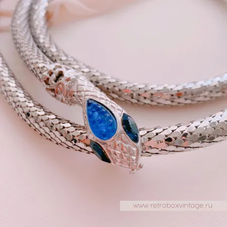 WHITING AND DAVIS Ожерелье-пояс «Серебристая змейка»