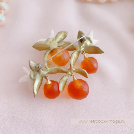 MICHAEL MICHAUD Брошь «Апельсины и цветы»