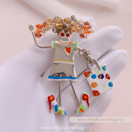 CARRETTE BY GANZ Брошь «Кудряшка модница»