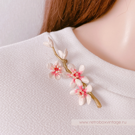 MICHAEL MICHAUD Брошь «Цветущий миндаль Ван Гога» золотые тычинки