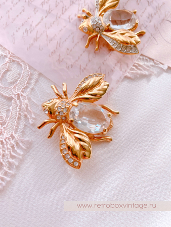 SWAROVSKI Брошь "Пчелка утренней росы"