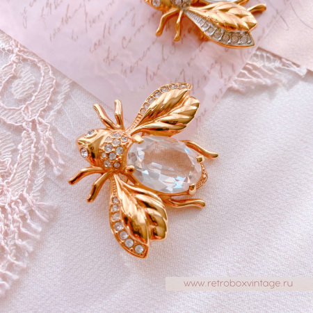 SWAROVSKI Брошь "Пчелка утренней росы"