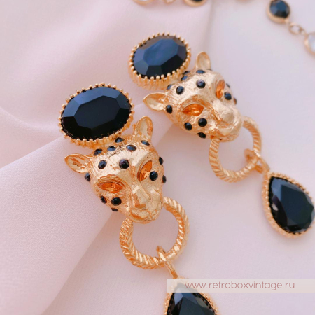 GRAZIANO Клипсы «Хищные кошки леопарды»