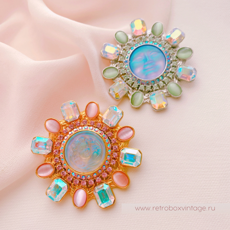 KIRKS FOLLY Брошь-кулон "Мечтающий ангел в ореоле звезды"