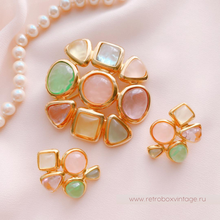 JOAN RIVERS Комплект «Шанель-пастель» (брошь и серьги)