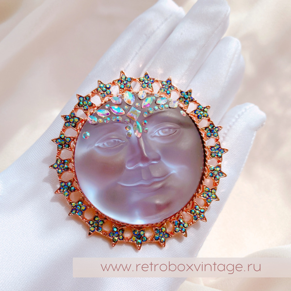 KIRKS FOLLY Брошь-кулон «Лавандовая императрица-луна»