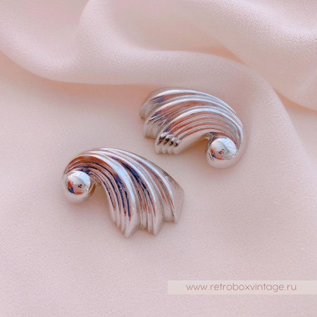 MONET Клипсы «Серебристые завитки»