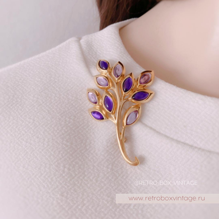 TRIFARI Брошь «Фиолетовая веточка»