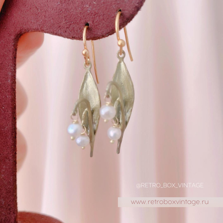 MICHAEL MICHAUD Серьги «Майский ландыш: две жемчужины» (небольшой нюанс)