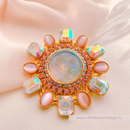 KIRKS FOLLY Брошь-кулон "Мечтающий ангел в ореоле звезды"