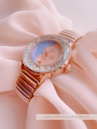 KIRKS FOLLY Часы-браслет «Магия лунного света: розовое золото» размер L