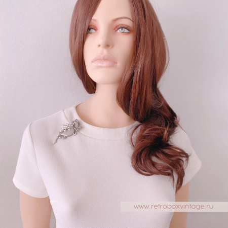 JJ / JONET JEWELRY Брошь «И пусть весь мир подождет: девушка в ванной» серебро и жемчуг