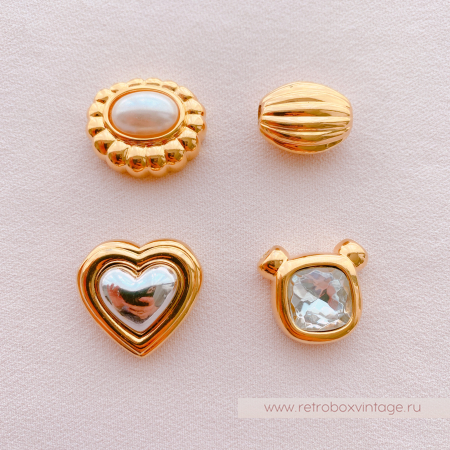 JOAN RIVERS Ожерелье-трансформер "Мон плезир" четыре кулона (сердце, кристалл, жемчуг, бусина)