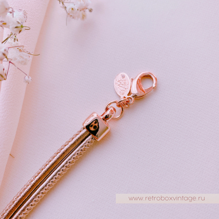 KIRKS FOLLY Браслет «Лунный свет: персиковая в розовом золоте на кожаном ремешке»