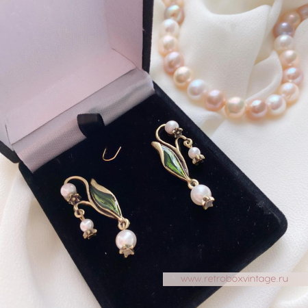 SWEET ROMANCE Серьги-гвоздики «Жемчужные ландыши» (архив)