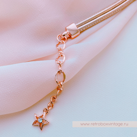 KIRKS FOLLY Браслет «Лунный свет: персиковая в розовом золоте на кожаном ремешке»