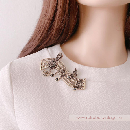 HEIDI DAUS Брошь «Музыка души: ноты»